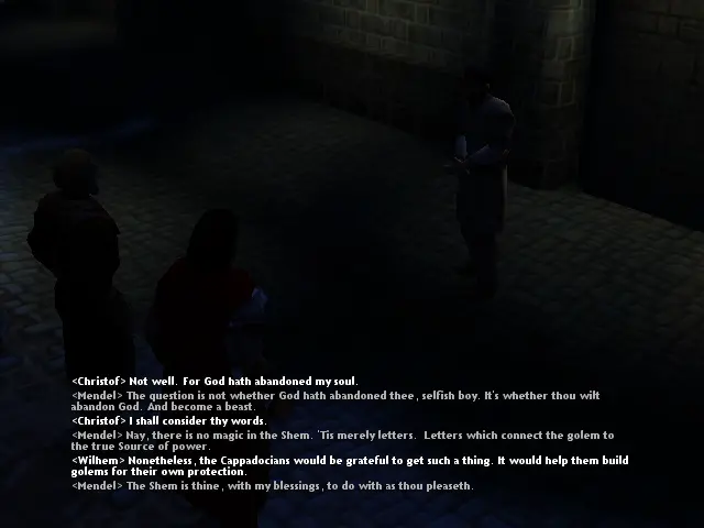 En aquesta imatge Mendel, el fill del rabí, està de cara i els nostres vampirs d'esquenes.