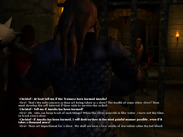 Rere les barres, empresonats, discutint amb Orsi.