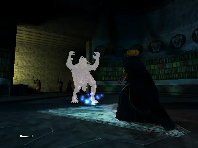 Finalitzant l'encanteri d'Etrius, Erik és ara una gàrgola. De fons Christof crida "Nooooo!"